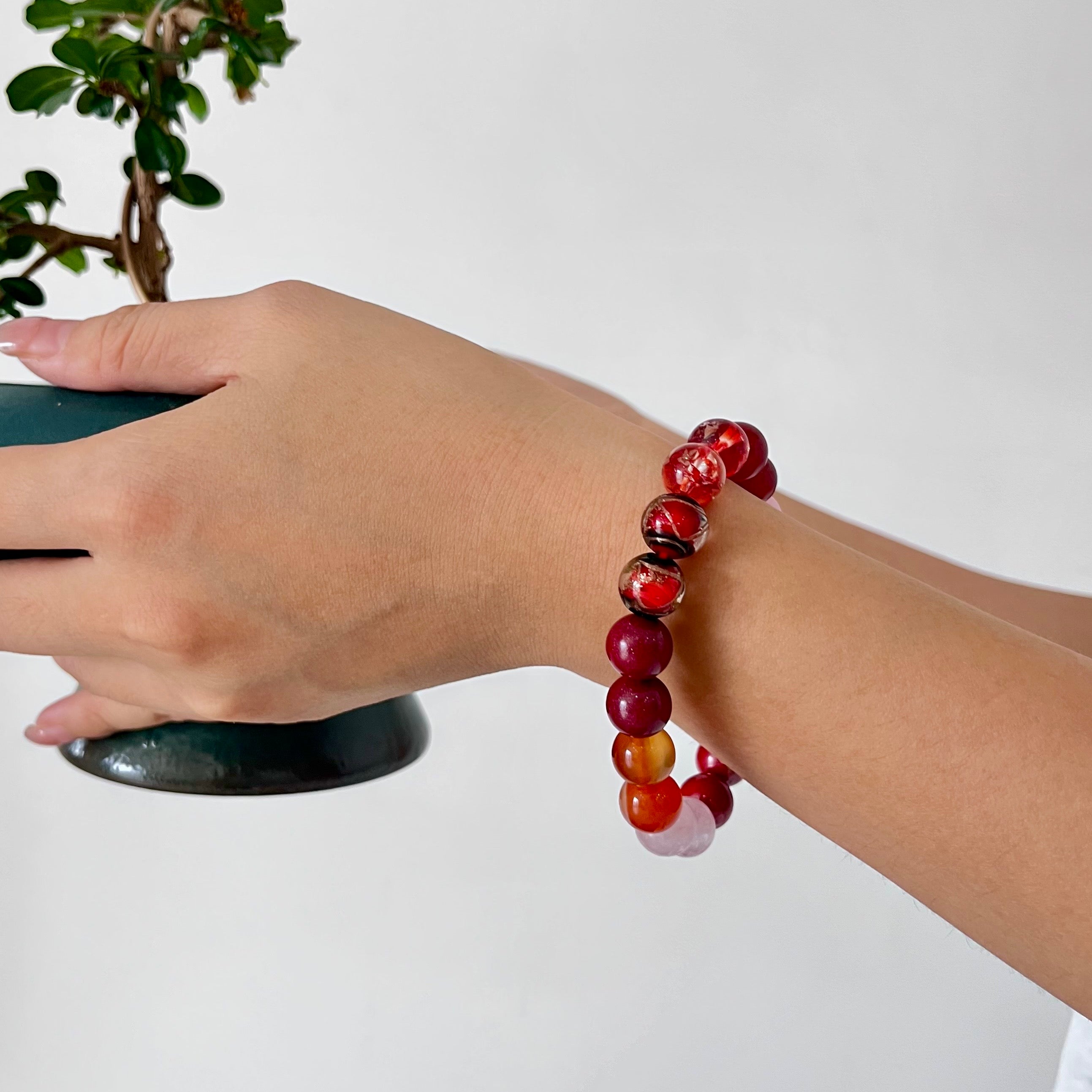 Elycharm Fire Element & Red Agate Fengshui Love Bracelet