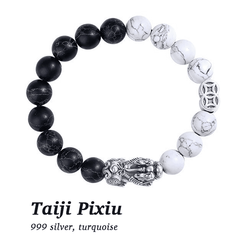 Taiji Sterling Silver Pixiu Bracelet