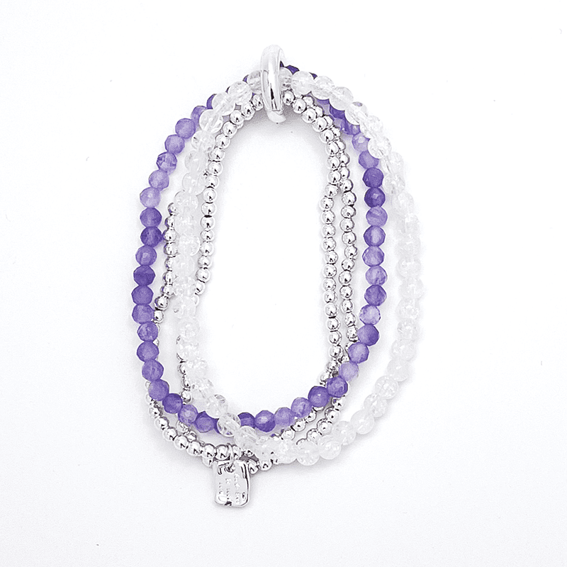 Rock Crystal and Amethyst Wealth Healing Bracelet