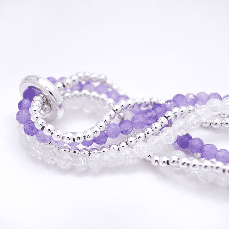 Rock Crystal and Amethyst Wealth Healing Bracelet