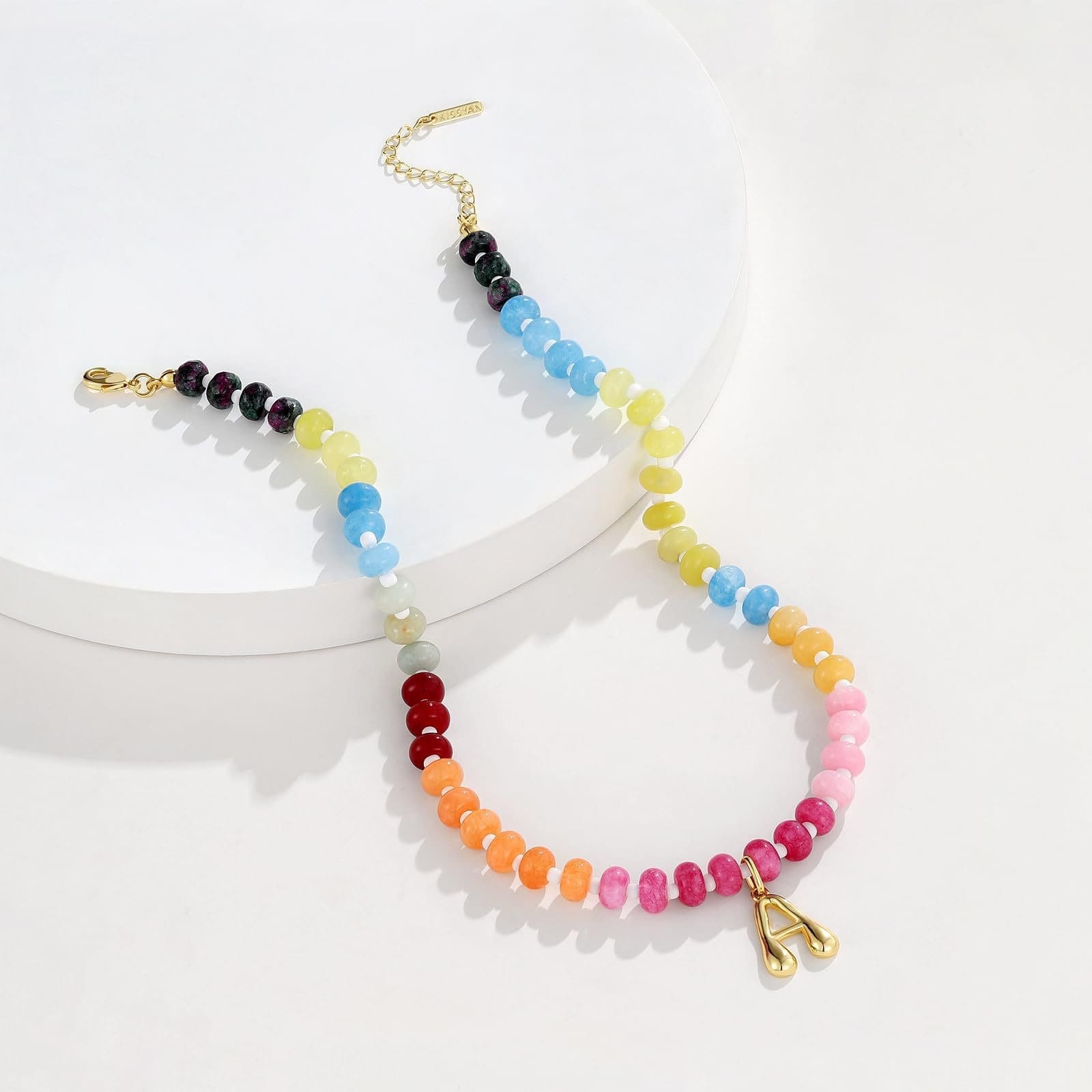 Rainbow Crystal Energy Letter Necklace