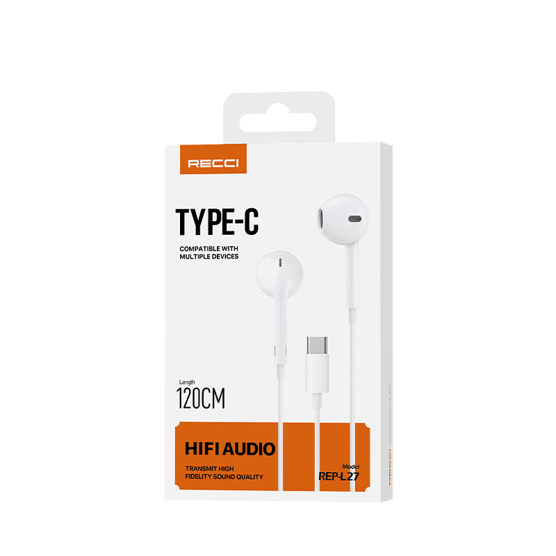 Wired Earphones For iPhone / Samsung With Lightning Type C Connector Plug