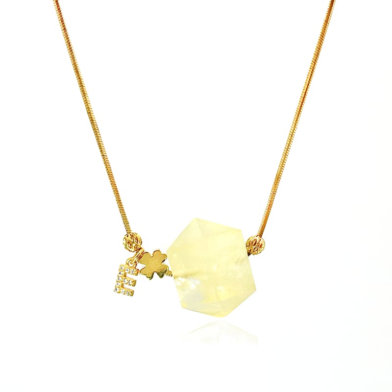 ElyCharm Yellow Citrine Prism Pendant