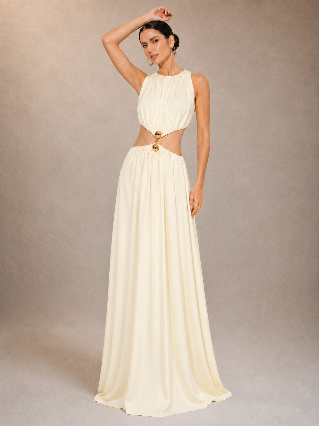 Golden Hardware Cut-Out Maxi Dress