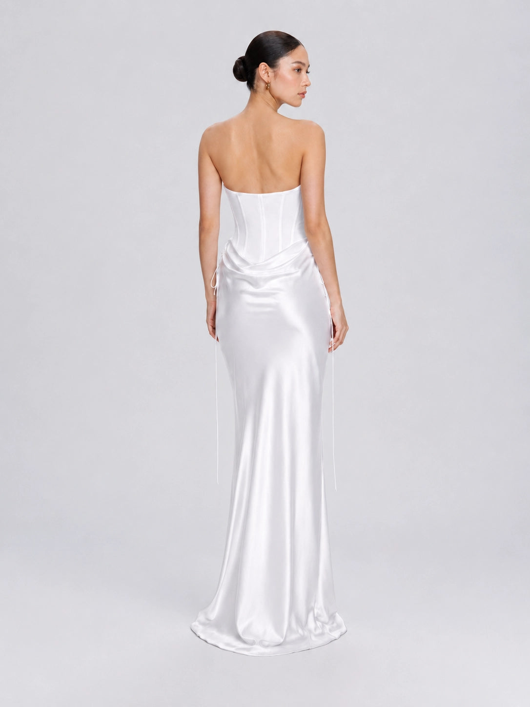 bhldn seraphina sweetheart corset stretch satin maxi dress Chic Formal/ Cocktail Wedding Guest Dresses
