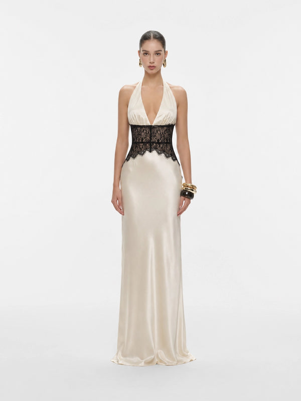 bhldn seraphina sweetheart corset stretch satin maxi dress BHLDN Seraphina Sweetheart Corset Stretch Satin Maxi Dress