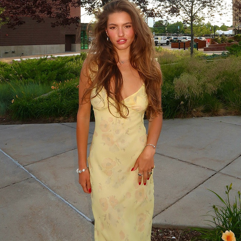 Buttercream Floral Slip Maxi Dress
