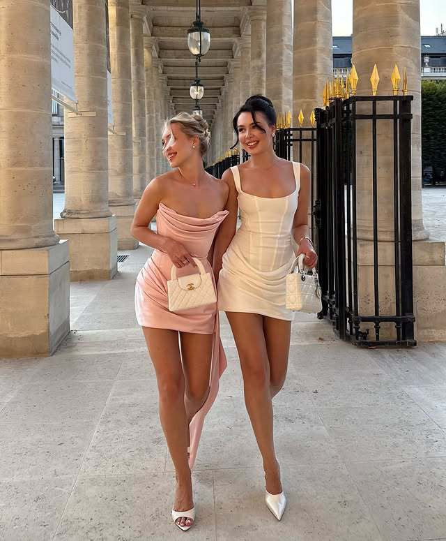 Cream Lace-Up Back Corset Mini Dress