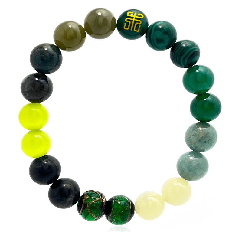 Elycharm Fire Element & Green Agate Fengshui Healing Bracelet