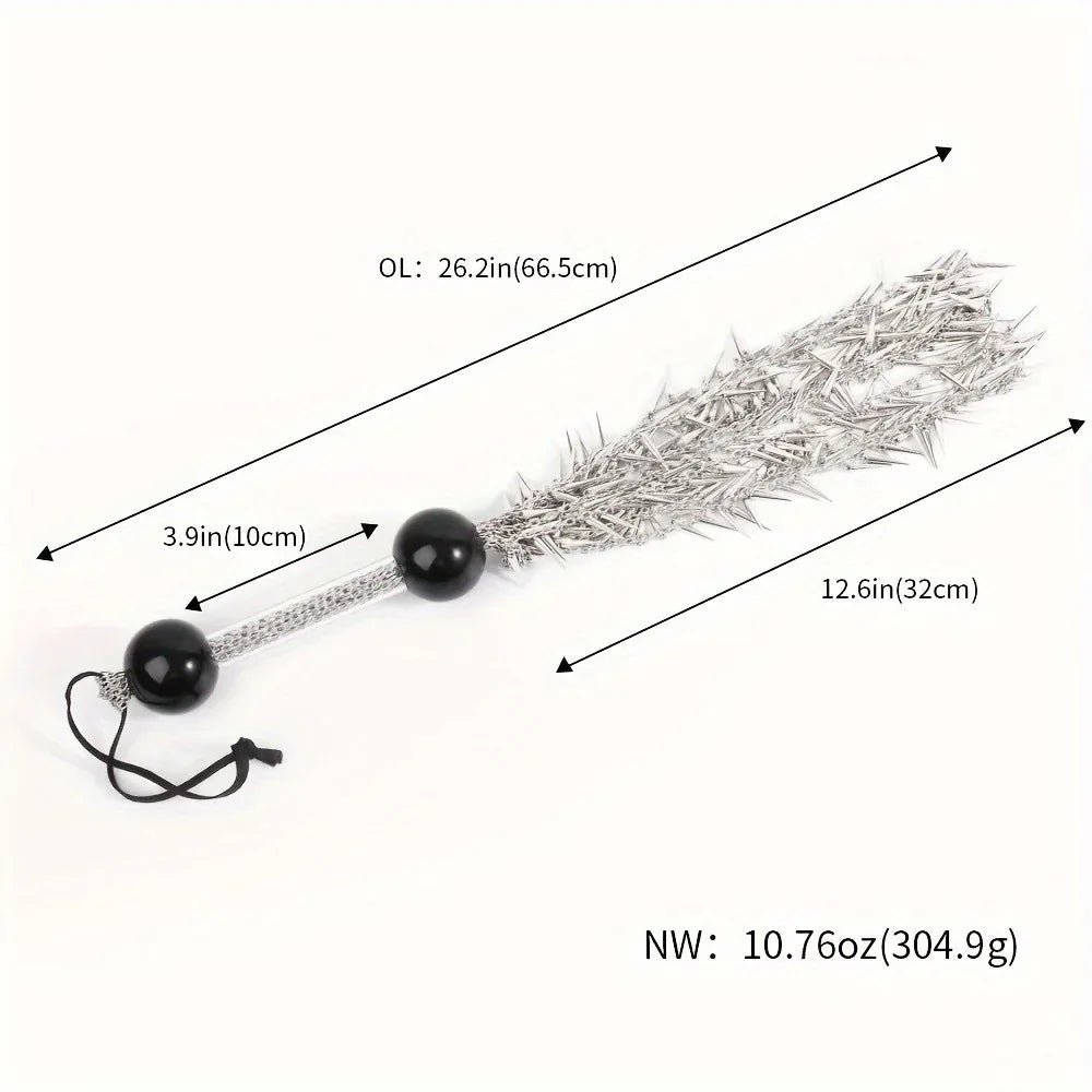 BDSM Erotic Toy Silver Metal Tassel Whip - PJ025 - YDressup