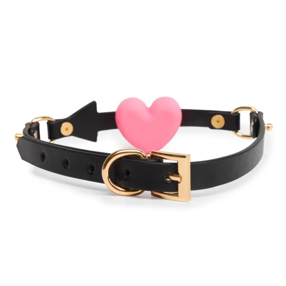 BDSM Heart Shaped Bondage Plug with Fetish Slave Deep Throat Silicone Opener Mouth Ball Gag - PJ033 - YDressup