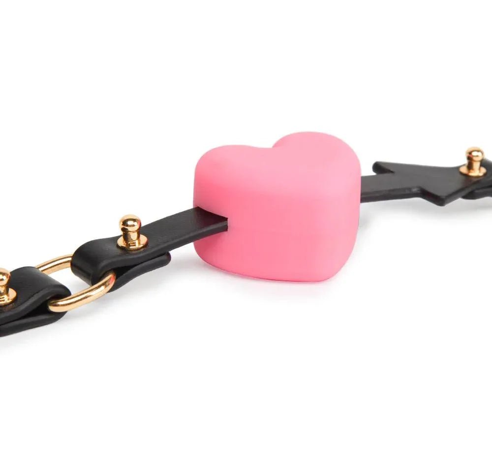 BDSM Heart Shaped Bondage Plug with Fetish Slave Deep Throat Silicone Opener Mouth Ball Gag - PJ033 - YDressup