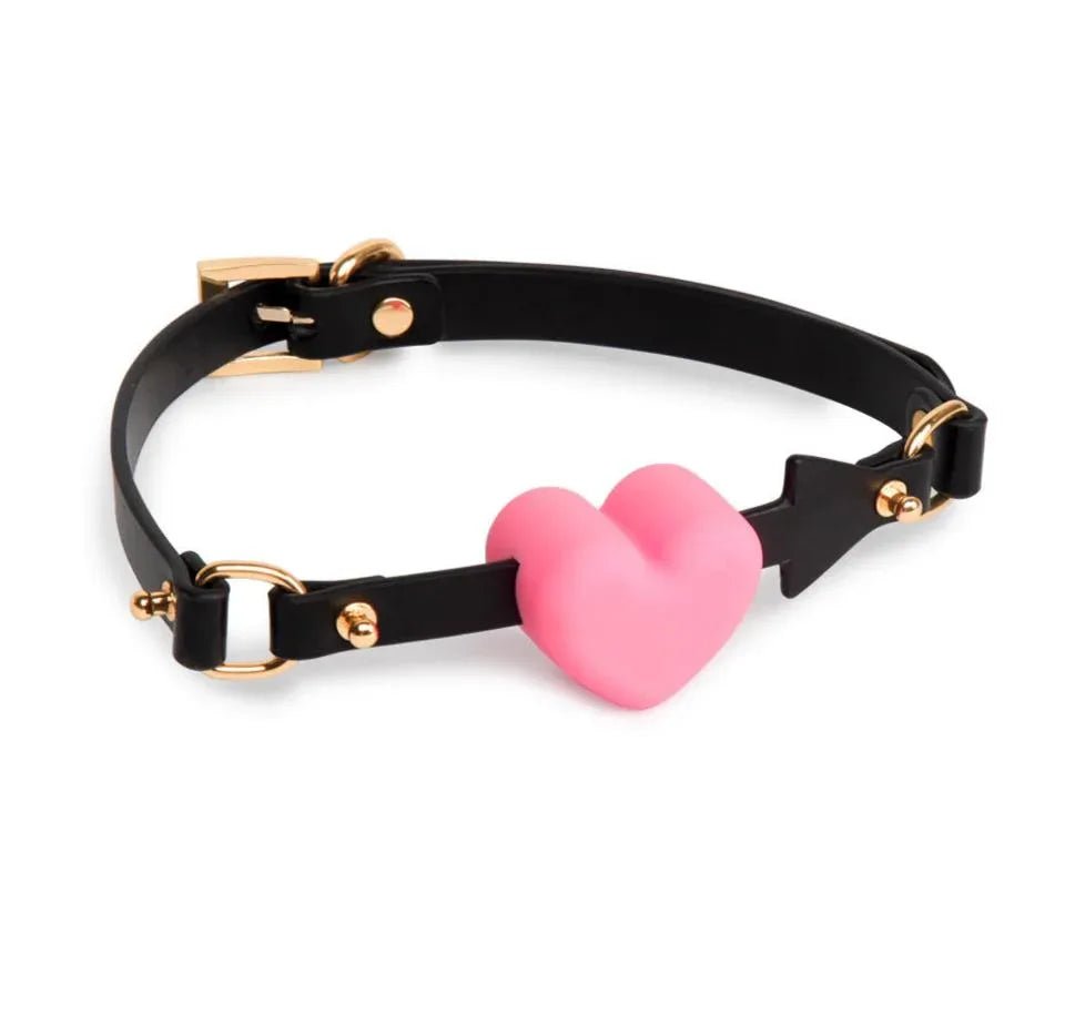 BDSM Heart Shaped Bondage Plug with Fetish Slave Deep Throat Silicone Opener Mouth Ball Gag - PJ033 - YDressup