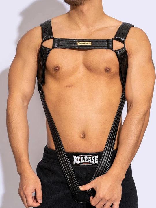 D.M Men's Removable Leather Straps Thong - KB033 - YDressup