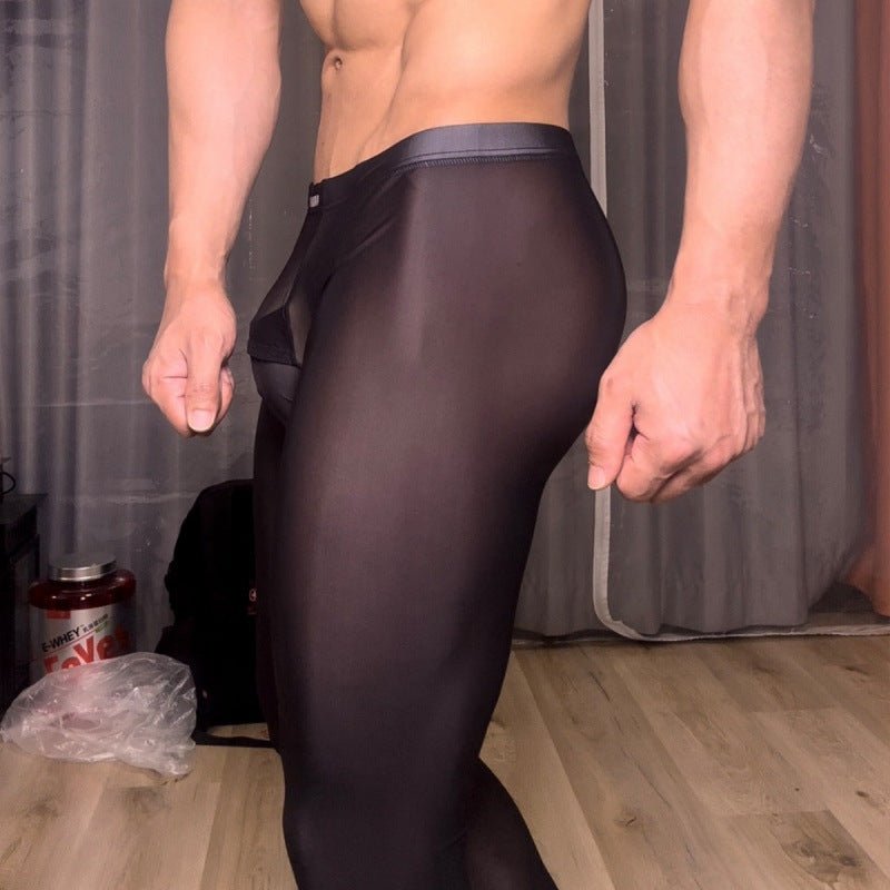 Full Sheer Men's Warm Ultra - Thin Leggings - PJK040 - YDressup