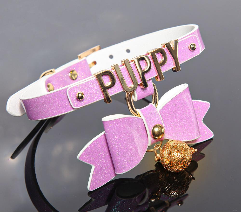 Glowing Bell Choker Collar Puppy Play Adult Sex Toy for Punishment - PJ031 - YDressup