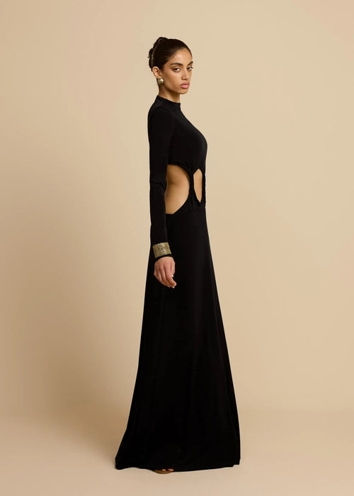 Asymmetric Ruched Cut-Out Midi