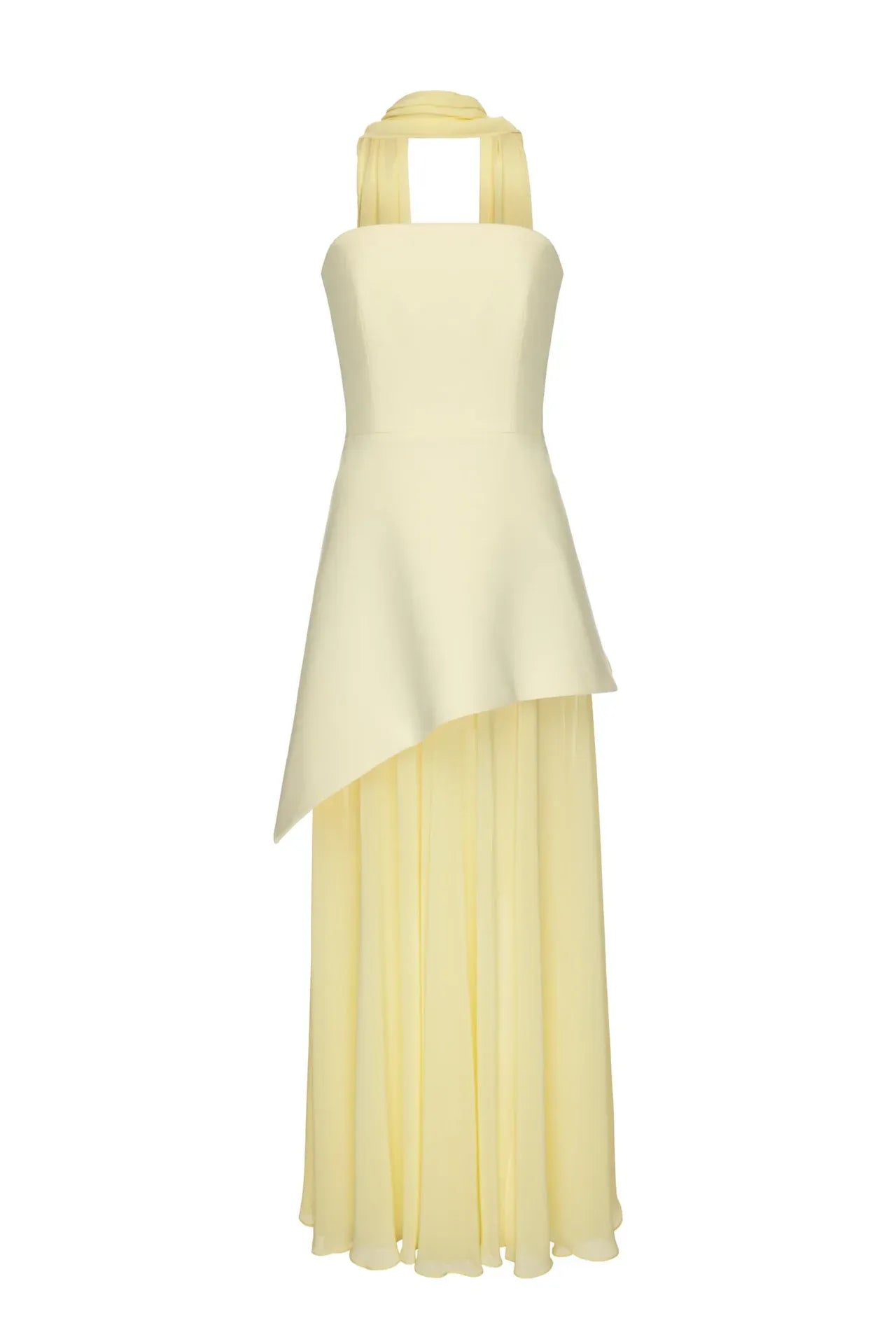 Open-Back Halter Column Gown