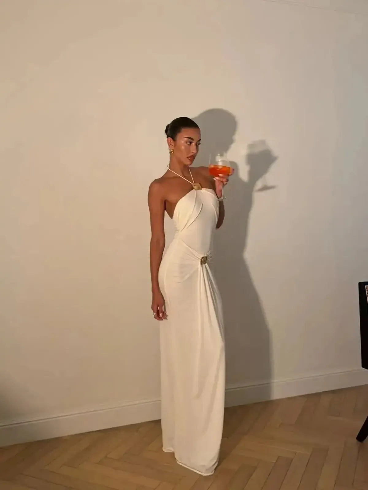 Luxe Halter Backless Bodycon Maxi Dress