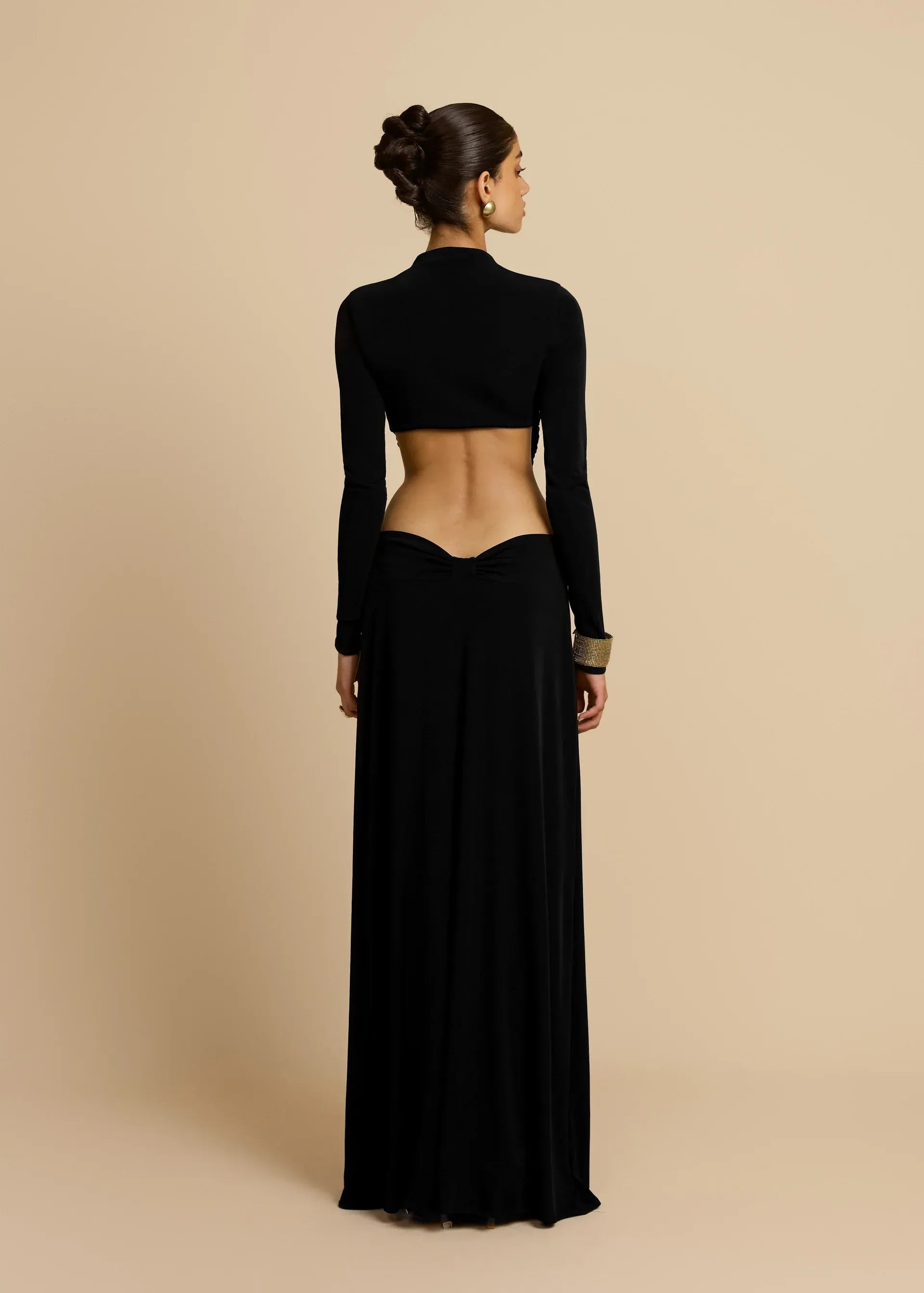 Asymmetric Ruched Cut-Out Midi