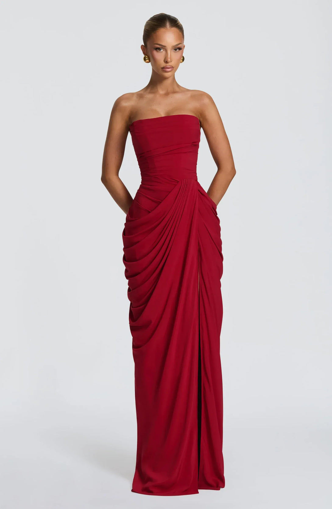 cyra drop waist maxi dress Reformation Cyra Sleeveless Twofer Maxi Dress
