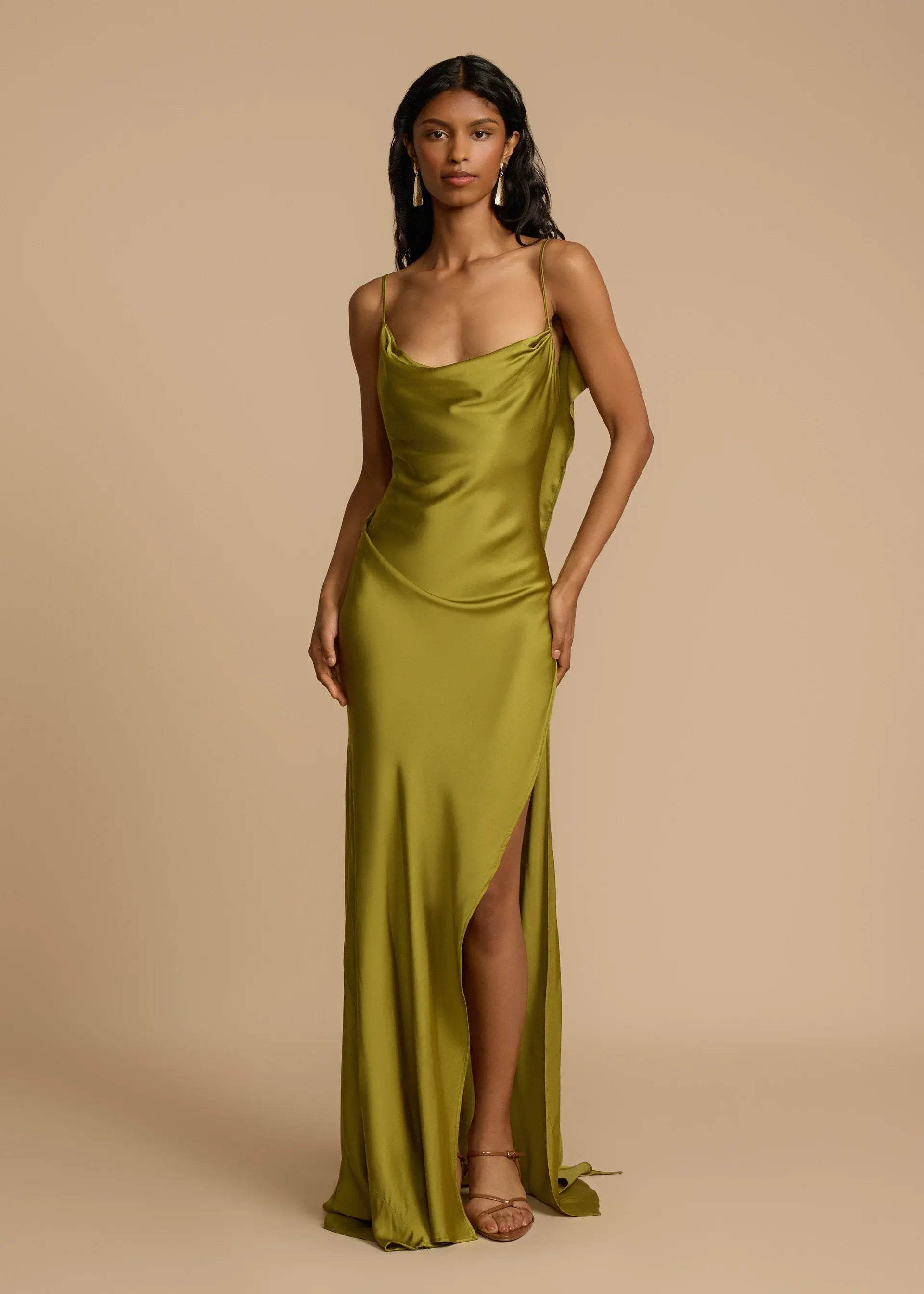 Odessa Satin Backless Maxi Dress